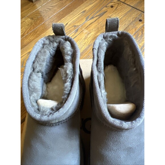 UGG CLASSIC ULTRA MINI NEW HEIGHTS Gray SUEDE WOMEN'S BOOTS US SIZE 10 NIB! - Picture 5 of 11